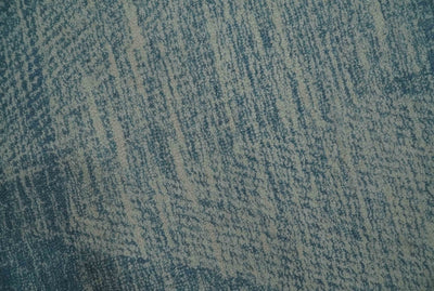 5x8 Ivory and Blue cross Checks style Hand Tufted Farmhouse Wool Area Rug - The Rug Decor