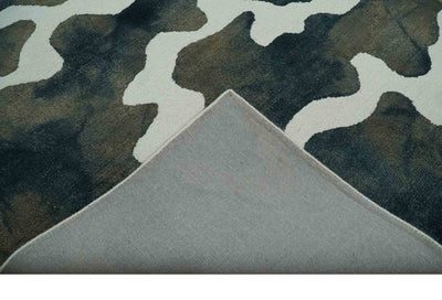 5x8 Ivory, Blue and Beige Abstract Hand Tufted Wool Area Rug - The Rug Decor