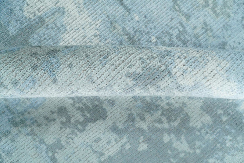 5x8 Modern Abstract Blue and Gray Contemporary Wool Area Rug | QT8 - The Rug Decor