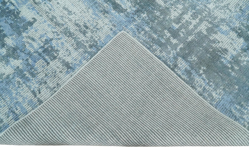 5x8 Modern Abstract Blue and Gray Rug hand made wool rug | QT9 - The Rug Decor