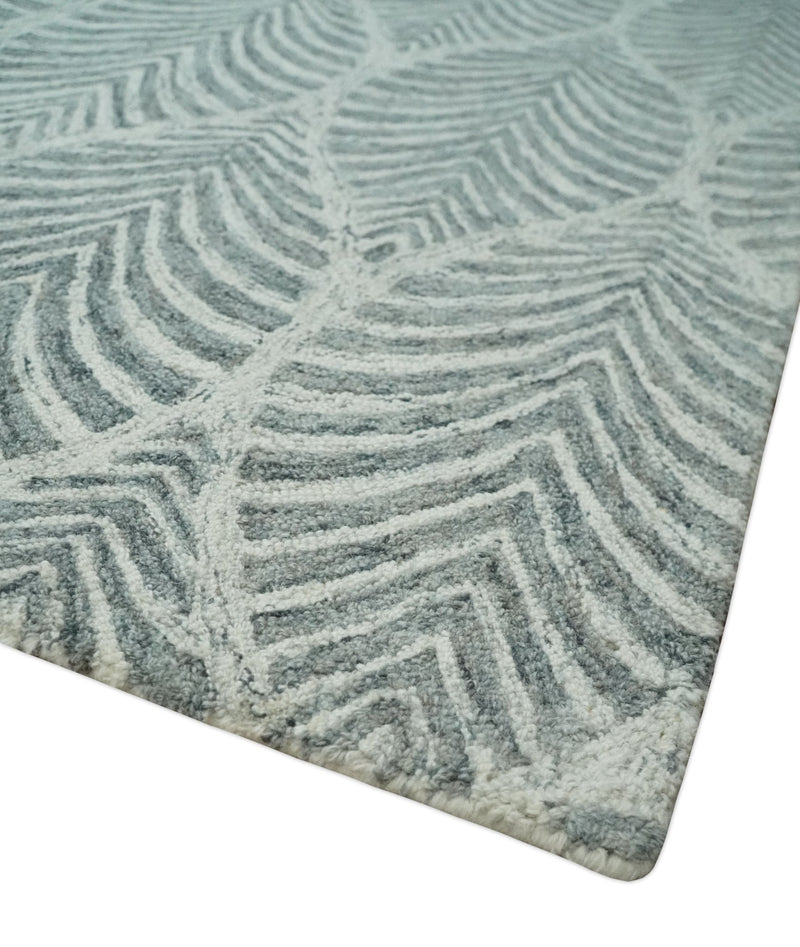 5x8 Silver and Charcoal Stripes Pattern Hand Tufted Farmhouse Wool Area Rug - The Rug Decor