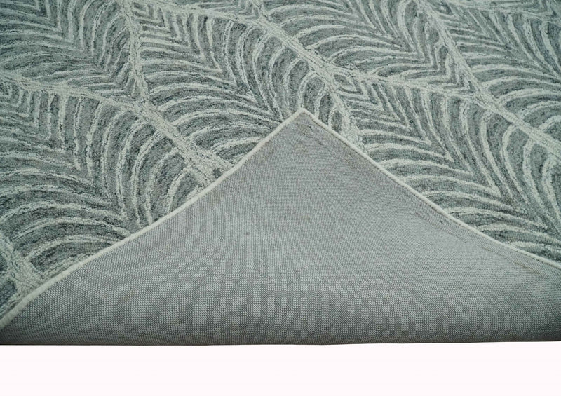 5x8 Silver and Charcoal Stripes Pattern Hand Tufted Farmhouse Wool Area Rug - The Rug Decor