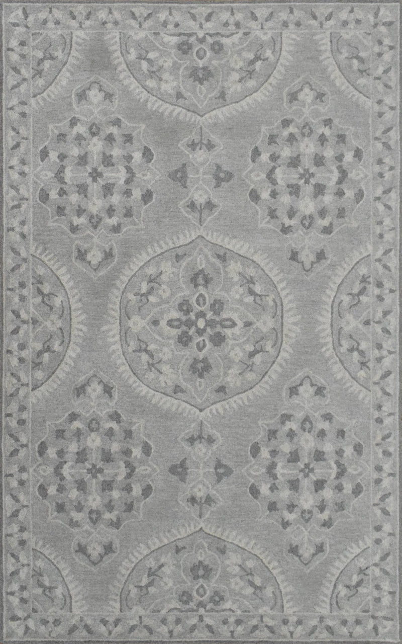 5x8 Silver and Gray Wool Area Rug | Handmade Area rug made with fine wool - The Rug Decor