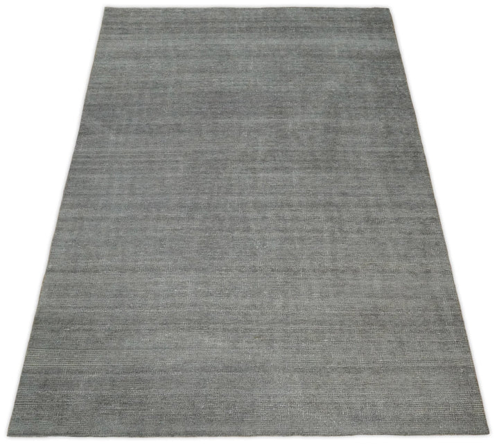 5x8 Solid Gray Rug made with wool and viscose blend | TRD178A - The Rug Decor