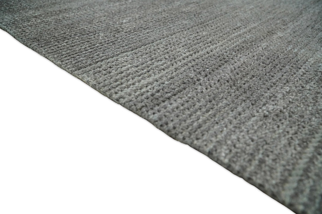 5x8 Solid Gray Rug made with wool and viscose blend | TRD178A - The Rug Decor