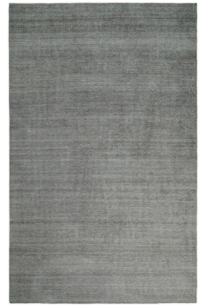 5x8 Solid Gray Rug made with wool and viscose blend | TRD178A - The Rug Decor