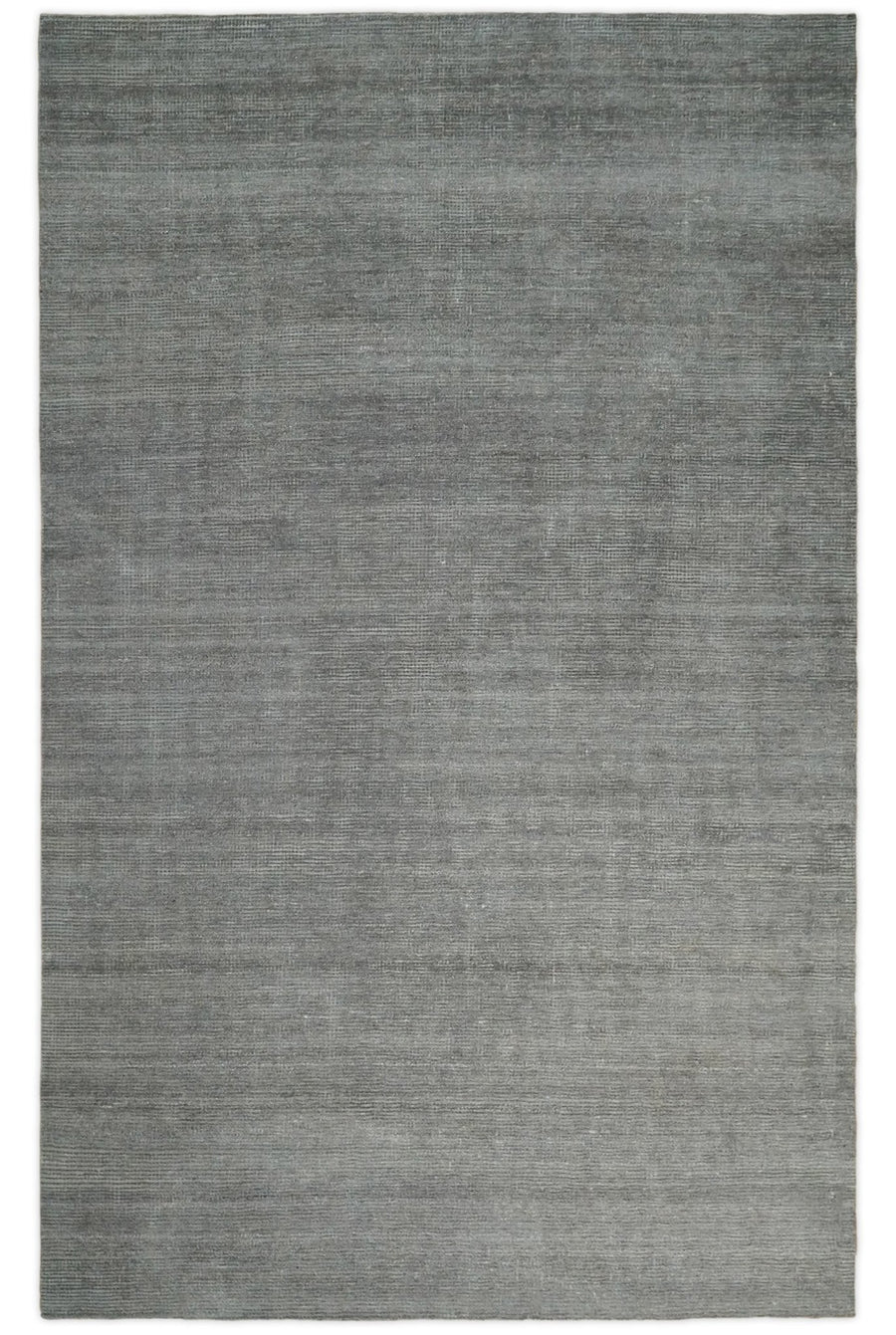 5x8 Solid Gray Rug made with wool and viscose blend | TRD178A - The Rug Decor