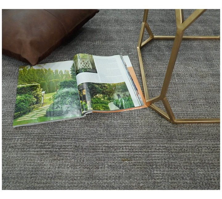 5x8 Solid Gray Rug made with wool and viscose blend | TRD178A - The Rug Decor