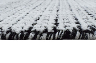 5x8 White and Black Handmade Area Rug Made With Fine Viscose - The Rug Decor