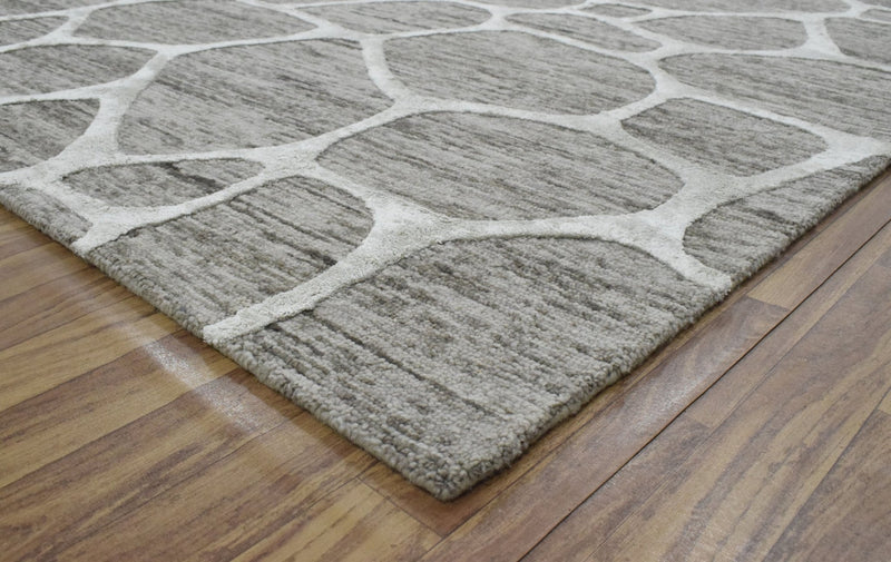 5x8 Wool and Viscose Area Rug | Handmade Area rug made with fine wool and Viscose | Bedroom Rug, Wool Rug, Brown and Ivory Rug, Living Room - The Rug Decor
