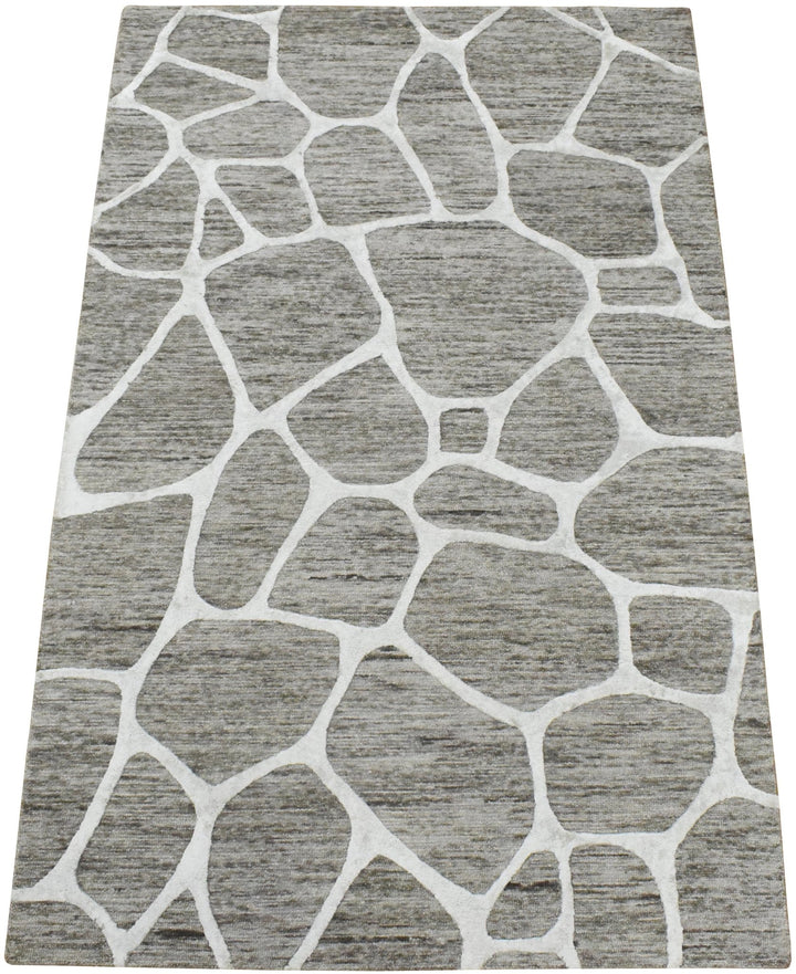 5x8 Wool and Viscose Area Rug | Handmade Area rug made with fine wool and Viscose | Bedroom Rug, Wool Rug, Brown and Ivory Rug, Living Room - The Rug Decor