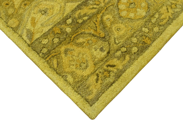 5x8 Wool Area Rug | Handmade Area rug made with fine wool and Overdyed | Bedroom Rug, Gold Overdyed Rug, Living Room Rug, Classic Style Rug - The Rug Decor
