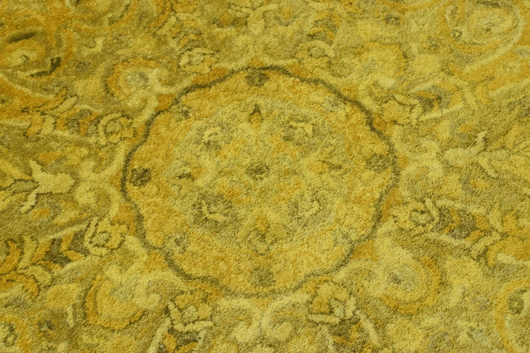 5x8 Wool Area Rug | Handmade Area rug made with fine wool and Overdyed | Bedroom Rug, Gold Overdyed Rug, Living Room Rug, Classic Style Rug - The Rug Decor