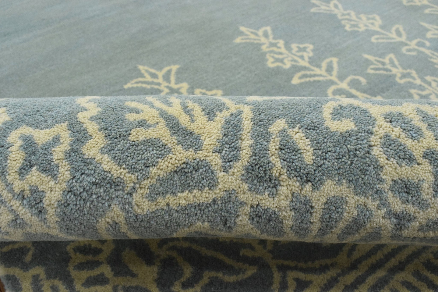 5x8 Wool Area Rug | Handmade Area rug made with fine wool | Bedroom Rug, Wool Rug, Blue and Beige Rug, Living Room Rug - The Rug Decor