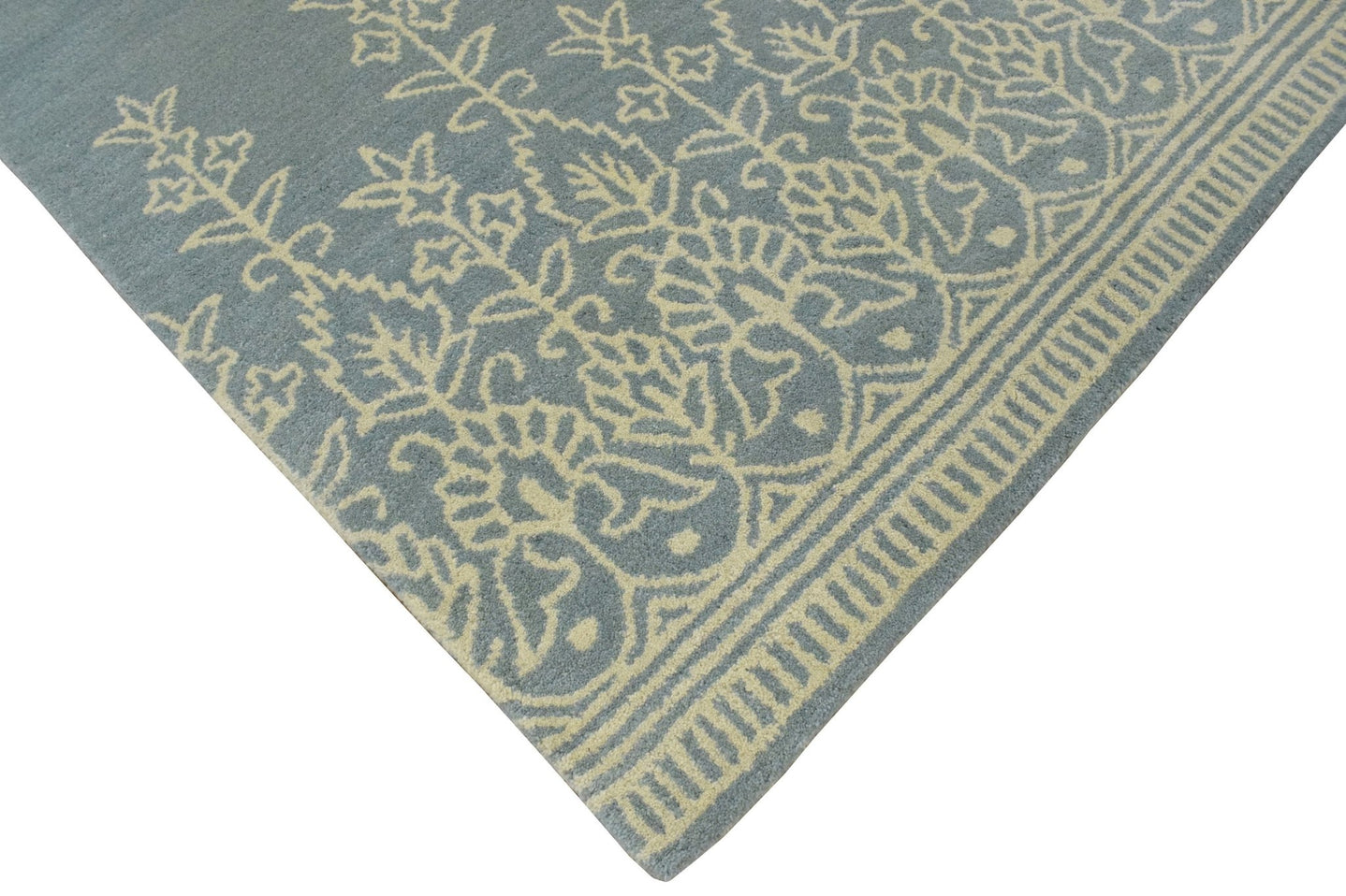 5x8 Wool Area Rug | Handmade Area rug made with fine wool | Bedroom Rug, Wool Rug, Blue and Beige Rug, Living Room Rug - The Rug Decor