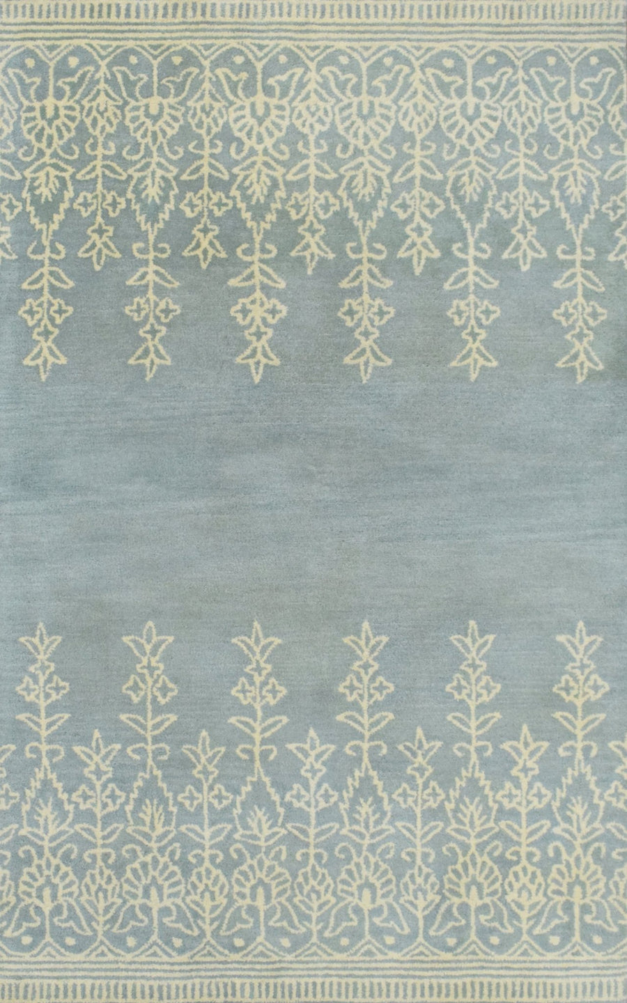 5x8 Wool Area Rug | Handmade Area rug made with fine wool | Bedroom Rug, Wool Rug, Blue and Beige Rug, Living Room Rug - The Rug Decor