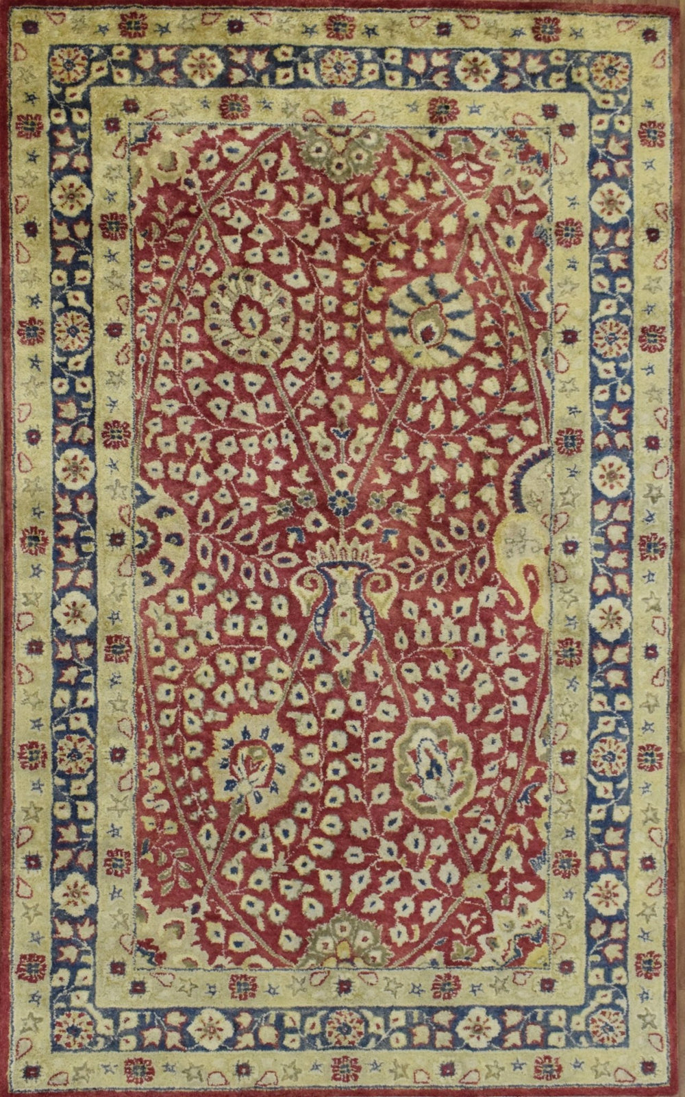 5x8 Wool Area Rug | Handmade Area rug made with fine wool | Bedroom Rug, Wool Rug, Red and Gold Rug, Living Room Rug, Classic Style Rug - The Rug Decor