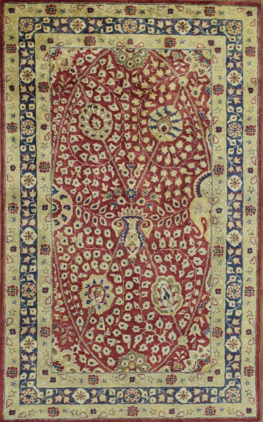 5x8 Wool Area Rug | Handmade Area rug made with fine wool | Bedroom Rug, Wool Rug, Red and Gold Rug, Living Room Rug, Classic Style Rug - The Rug Decor