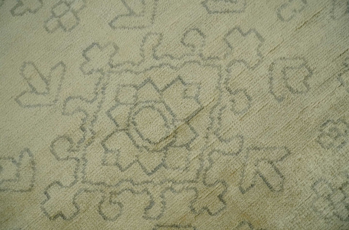 6x8 Hand Knotted Beige and Gray Turkish Design Traditional Wool Rug | N35468 - The Rug Decor
