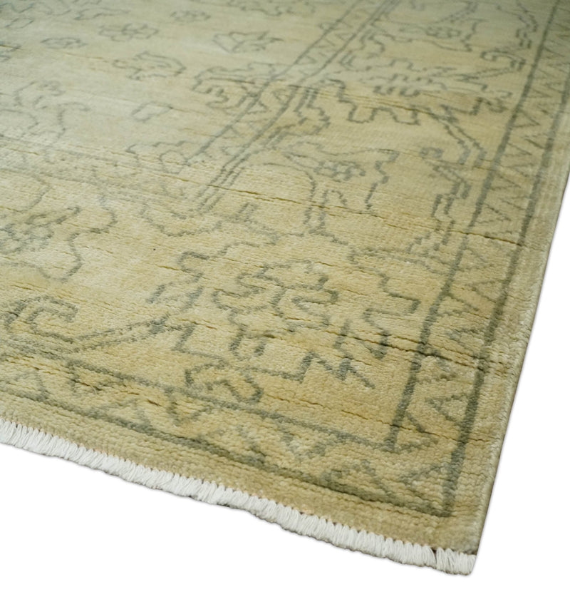 6x8 Hand Knotted Beige and Gray Turkish Design Traditional Wool Rug | N35468 - The Rug Decor