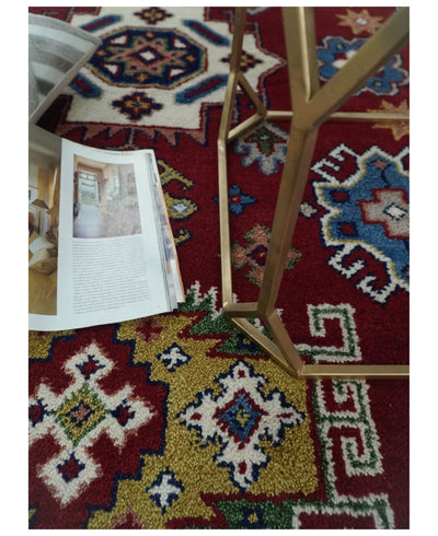 6x8 Hand Knotted traditional Kazak Rust and Ivory Traditional Armenian Rug | KZA22 - The Rug Decor