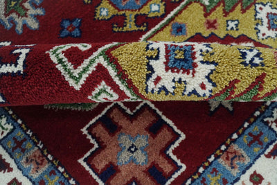 6x8 Hand Knotted traditional Kazak Rust and Ivory Traditional Armenian Rug | KZA22 - The Rug Decor