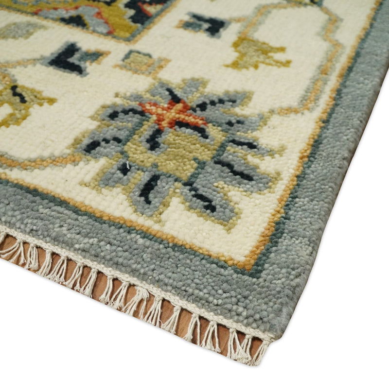 6x9, 8x10, 9x12, 10x14 and 12x15 Antique Traditional Persian Blue and Ivory Vintage Style Area Rug | TRDCP657 - The Rug Decor