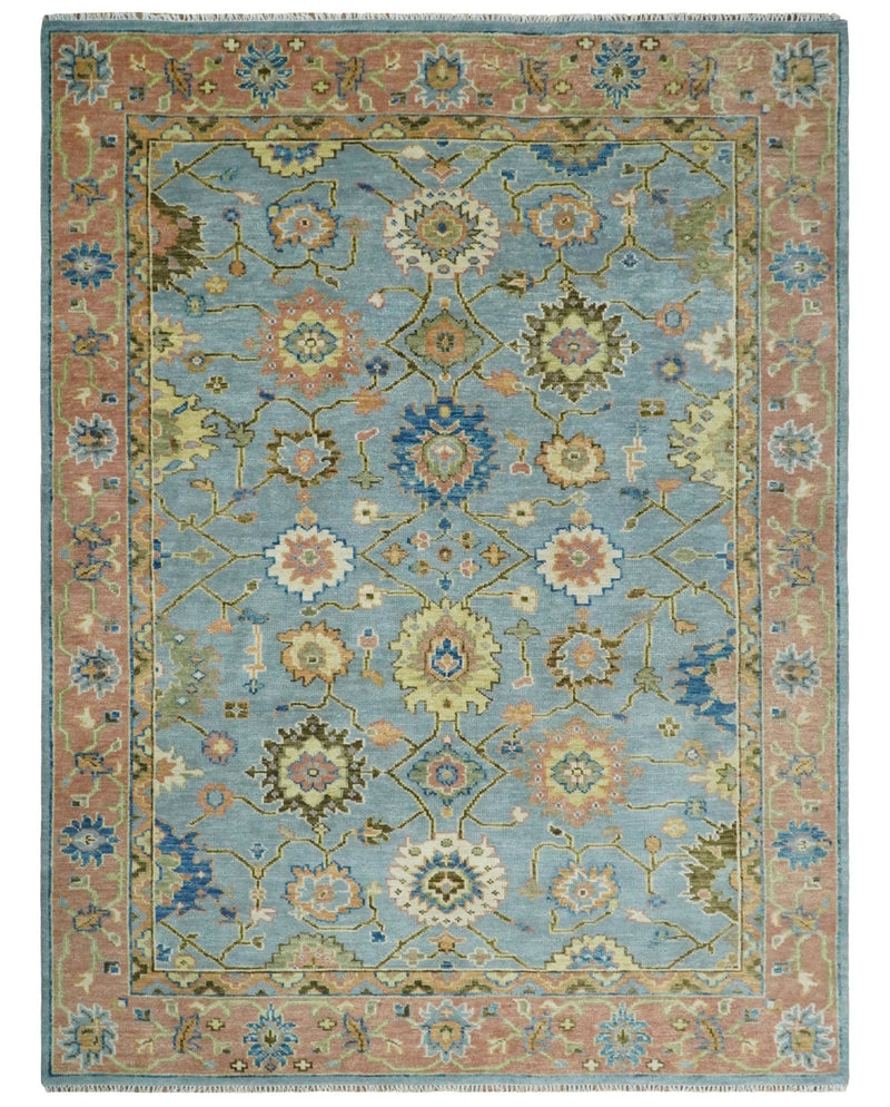 6x9, 8x10, 9x12, 10x14 and 12x15 Antique Traditional Persian Blue and Rust Area Rug | TRDCP131 - The Rug Decor