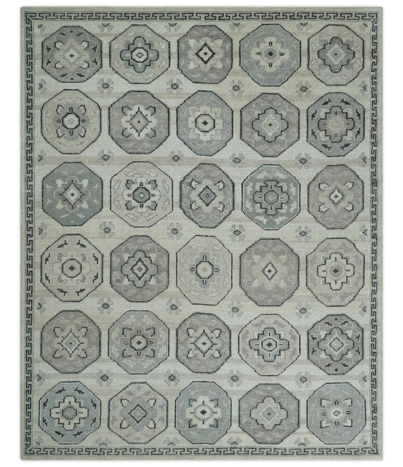 6x9, 8x10, 9x12, 10x14 and 12x15 Hand Knotted Turkish Silver, Beige and Gray Traditional Antique Persian Low Pile Area Rug | TRD2758 - The Rug Decor