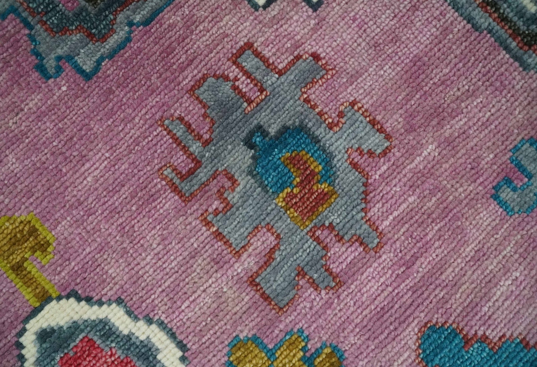6x9, 8x10, 9x12, 10x14 and 12x15 Wool Traditional Persian Pink and Ivory Vibrant Colorful Hand knotted Oushak Area Rug | TRDCP1066 - The Rug Decor