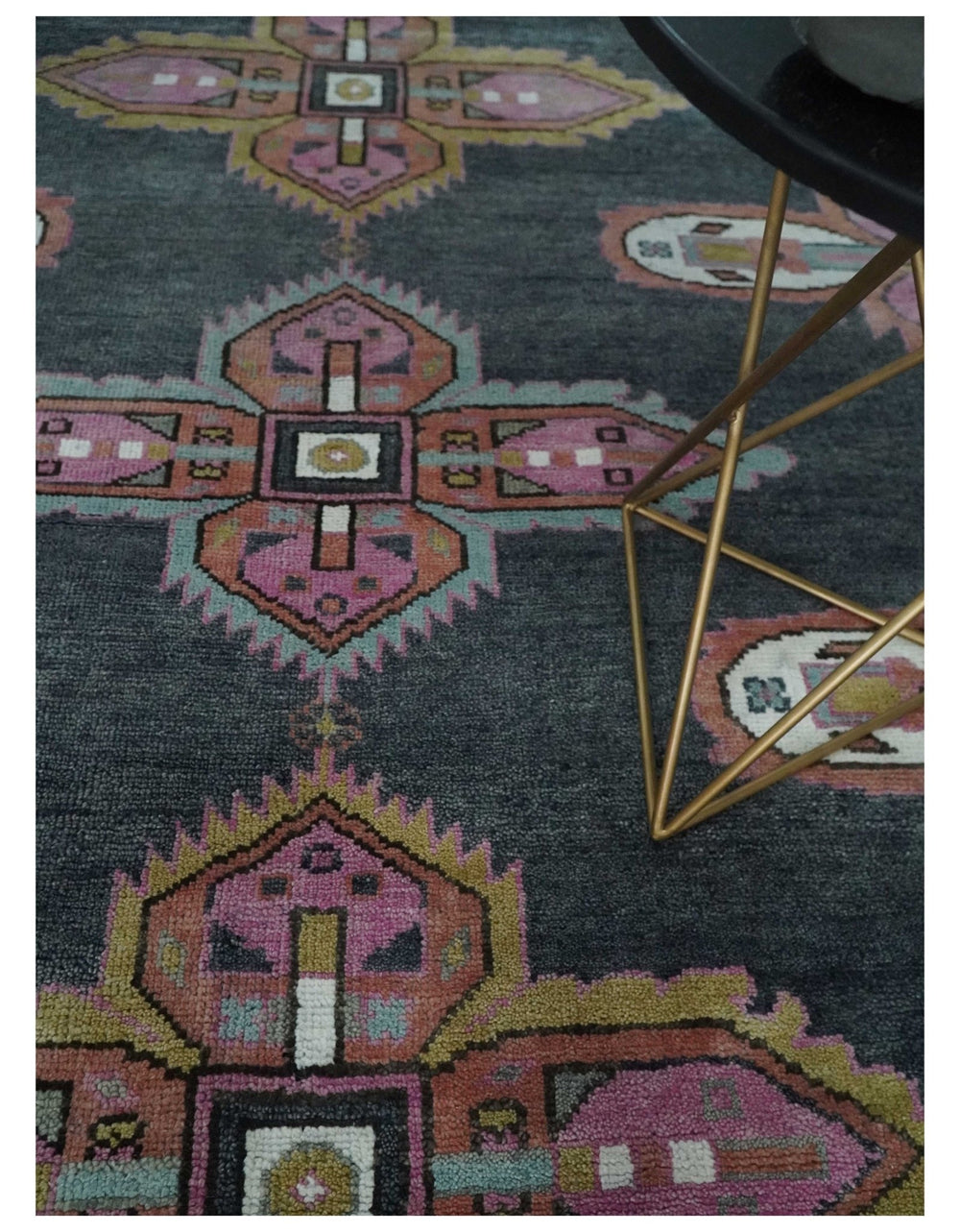6x9 and 8x10 Hand Knotted Gray, Silver and Pink Traditional Wool Area Rug - The Rug Decor