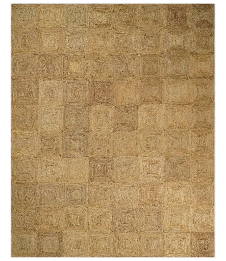 6x9 and 8x10 Hand Woven 100% Natural Fiber Brown Natural Jute and Wool Rug | JR16 - The Rug Decor