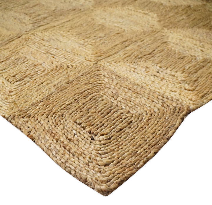 6x9 and 8x10 Hand Woven 100% Natural Fiber Brown Natural Jute and Wool Rug | JR16 - The Rug Decor