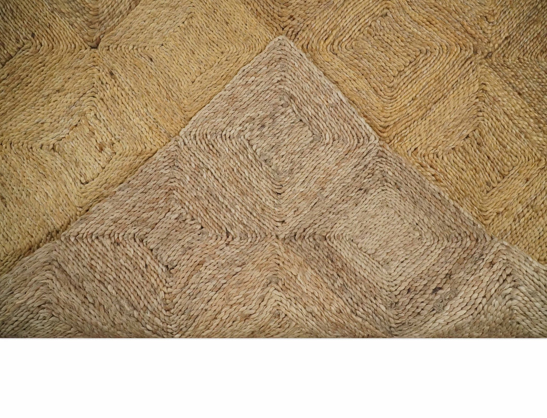 6x9 and 8x10 Hand Woven 100% Natural Fiber Brown Natural Jute and Wool Rug | JR16 - The Rug Decor
