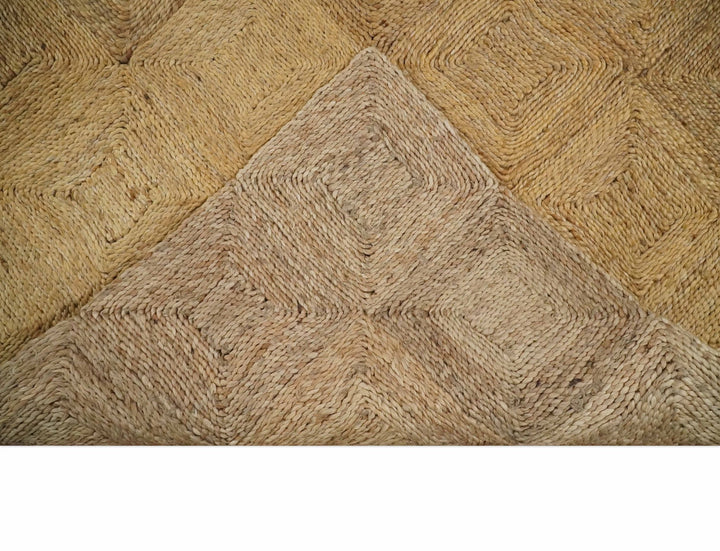 6x9 and 8x10 Hand Woven 100% Natural Fiber Brown Natural Jute and Wool Rug | JR16 - The Rug Decor