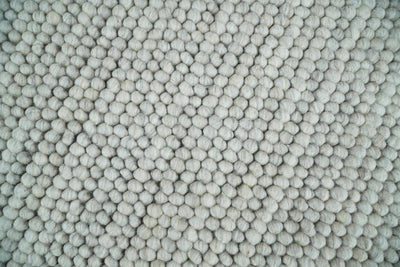 6x9 and 8x10 Solid Silver Wool Blend Felted Chunky Hand Woven Area Rug | DOV4 - The Rug Decor