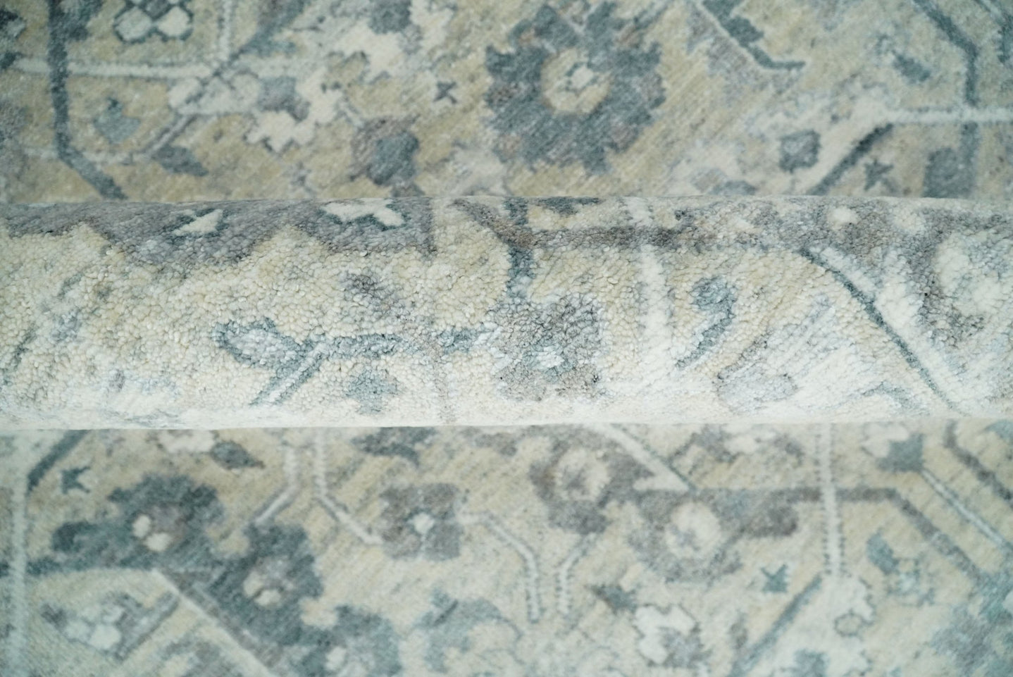 6x9 and 8x11 Beige and Gray Bamboo Silk and Wool Traditional Persian Antique Area Rug | TRDCP201 - The Rug Decor