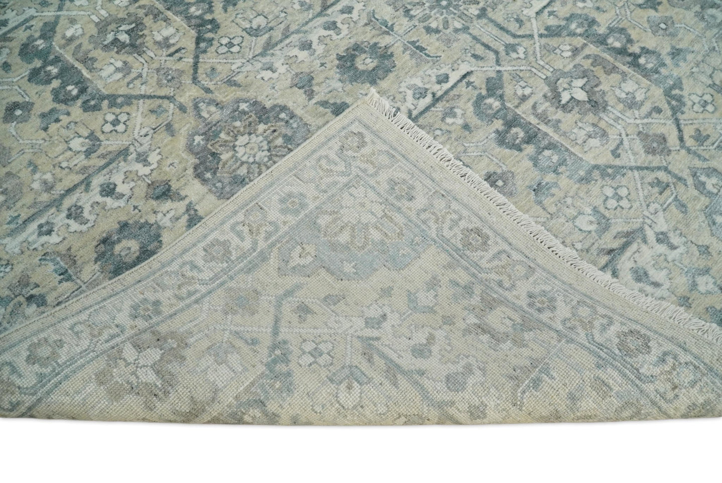 6x9 and 8x11 Beige and Gray Bamboo Silk and Wool Traditional Persian Antique Area Rug | TRDCP201 - The Rug Decor
