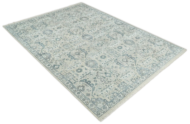 6x9 and 8x11 Beige and Gray Bamboo Silk and Wool Traditional Persian Antique Area Rug | TRDCP201 - The Rug Decor