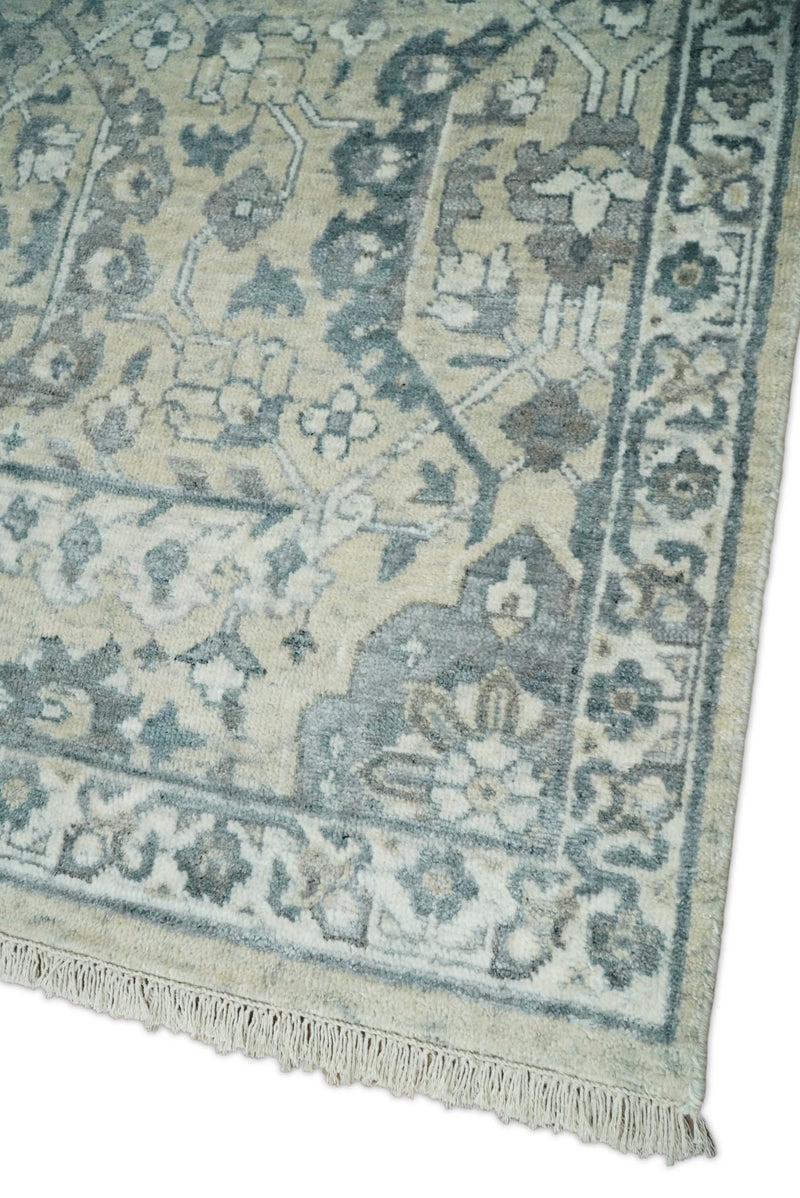 6x9 and 8x11 Beige and Gray Bamboo Silk and Wool Traditional Persian Antique Area Rug | TRDCP201 - The Rug Decor