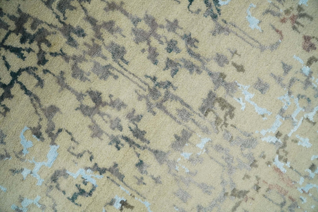 6x9 Fine Hand Knotted Beige and Rust Traditional Vintage Persian Style Antique Wool and Silk Rug | AGR2 - The Rug Decor