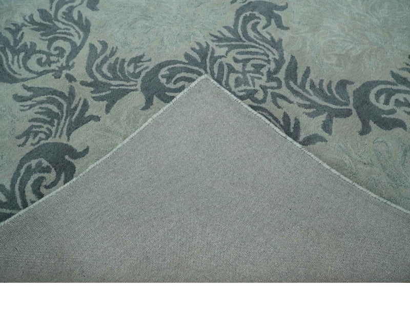 6x9 Gray and Charcoal Ikat Pattern Hand Tufted Wool Area Rug - The Rug Decor