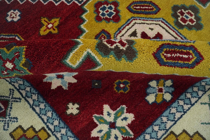 6x9 Hand Knotted Antique Kazak Red and Beige Traditional Tribal Armenian Rug | KZA16 - The Rug Decor