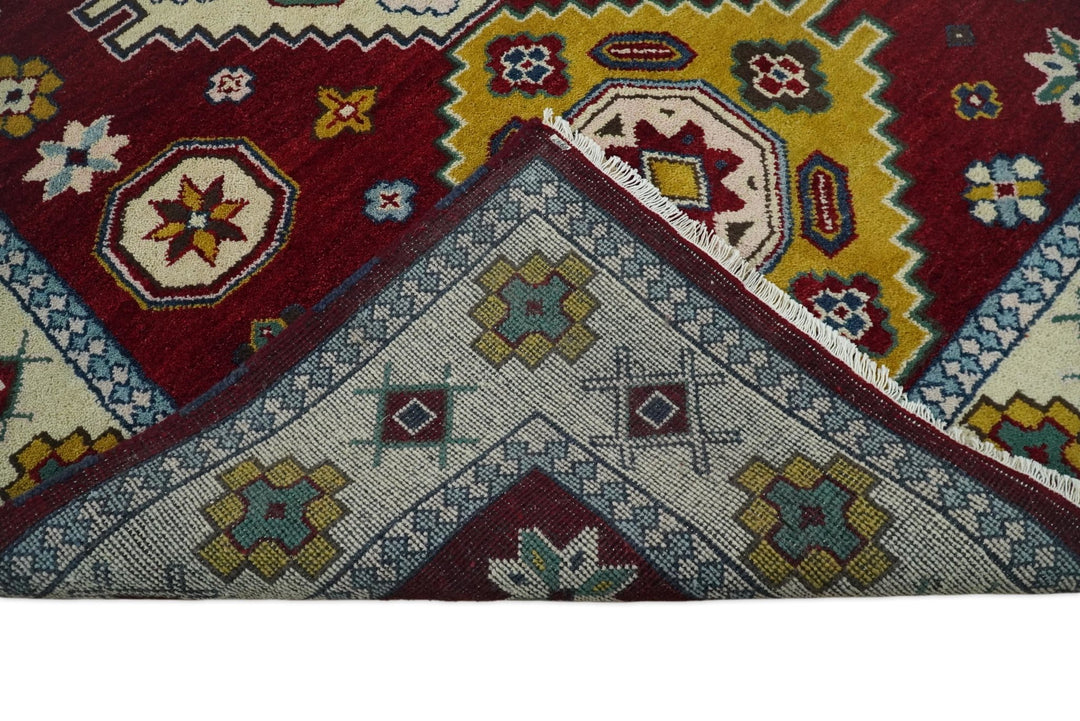 6x9 Hand Knotted Antique Kazak Red and Beige Traditional Tribal Armenian Rug | KZA16 - The Rug Decor