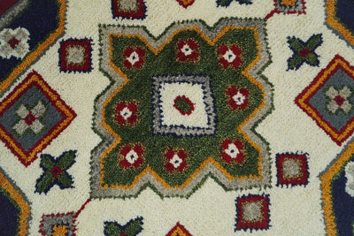 6x9 Hand Knotted traditional Kazak Rust and Ivory Traditional Armenian Rug | KZA19 - The Rug Decor