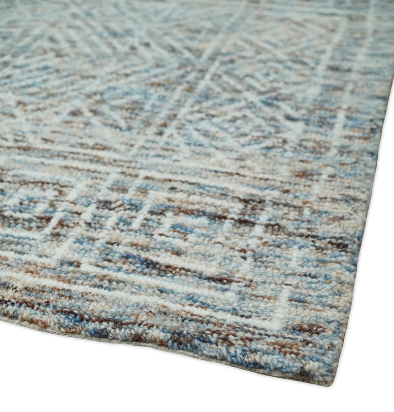 6x9 Hand Tufted Gray and Multicolor Tribal Southwestern Wool Area Rug | TRDMA92 - The Rug Decor