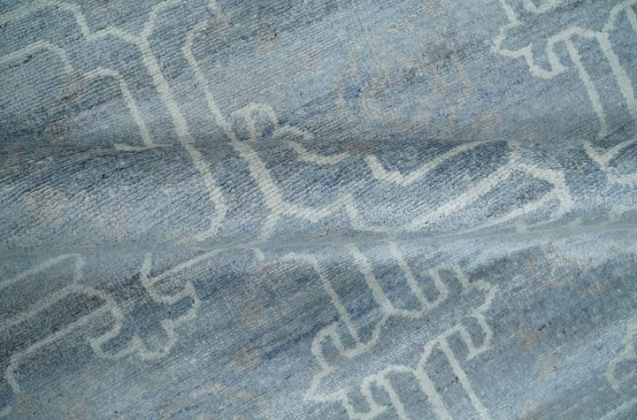 6x9 Hand Woven Silver, Charcoal and Ivory Low pile wool area Rug - The Rug Decor