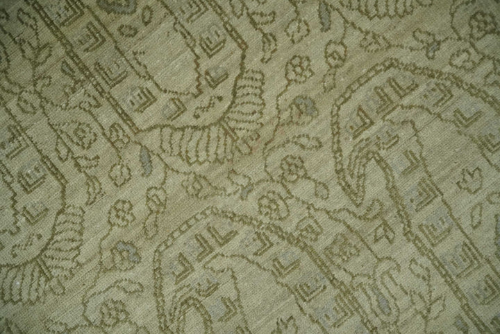 7.10x9.7 Traditional Ivory and Olive Antique Style Hand knotted Wool Area Rug, Kids, Living Room and Bedroom Rug - The Rug Decor