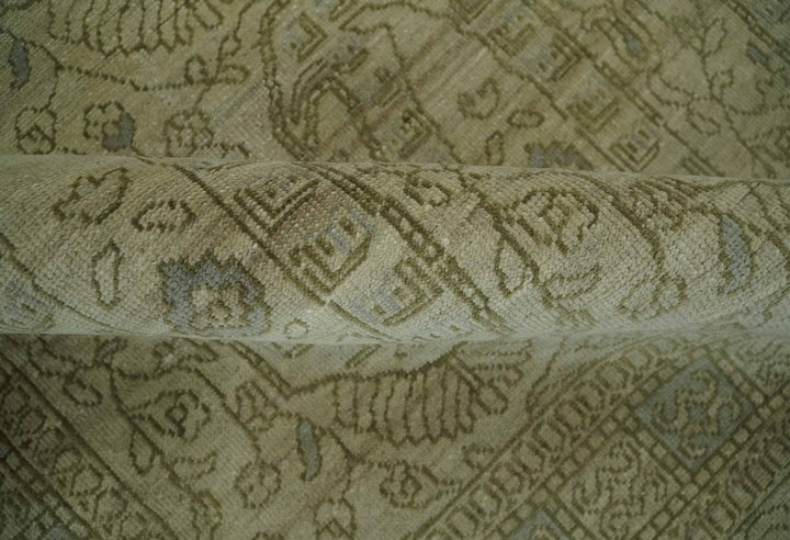 7.10x9.7 Traditional Ivory and Olive Antique Style Hand knotted Wool Area Rug, Kids, Living Room and Bedroom Rug - The Rug Decor