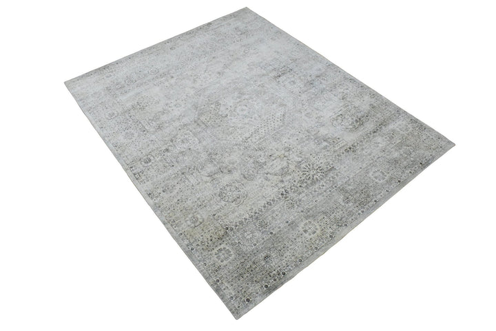 7.8x9.8 Rug, Abstract Blue and Gray Rug made with Viscose Art Silk, Living, Dinning and Bedroom Rug | TRD0091AR7898 - The Rug Decor